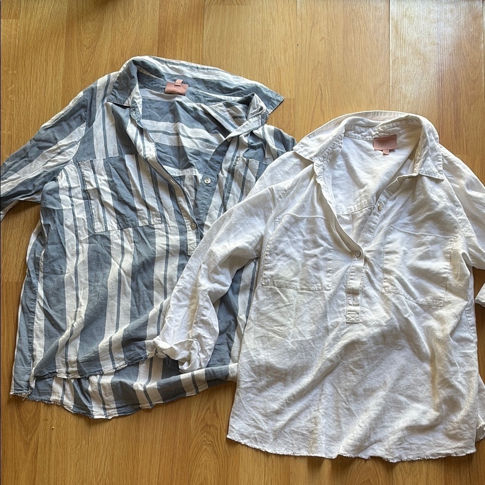 Mumu top white and stripe bundle cover up size large shirts top